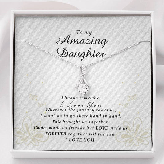 Petite Ribbon Necklace, To My Amazing Daughter