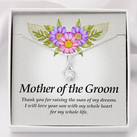 Mother of the Groom Necklace, Ribbon Pendant Necklace