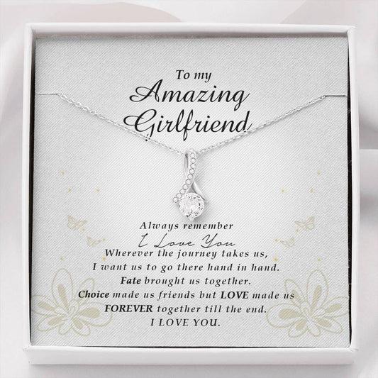 Petite Ribbon Necklace, To My Amazing Girlfriend