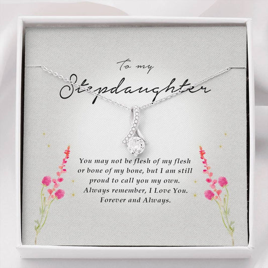 Stepdaughter Gift, Petite Ribbon Pendant Necklace