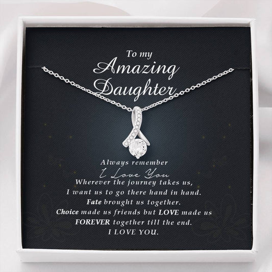 Petite Ribbon Necklace, To My Amazing Daugther