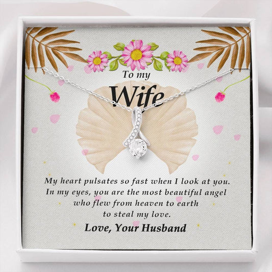 Petite Ribbon Necklace, Wife Gift