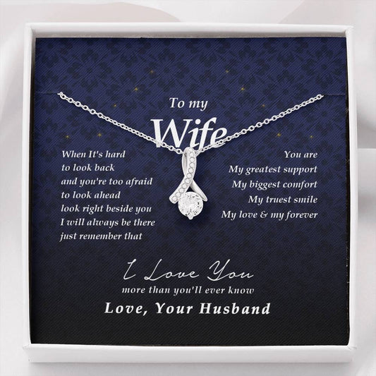 Wife Jewelry, Petite Ribbon Pendant Necklace
