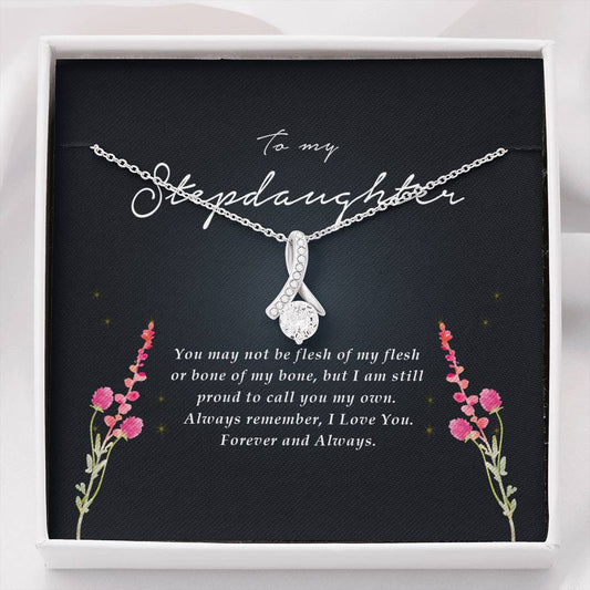 Stepdaughter Gift, Petite Ribbon Pendant Necklace