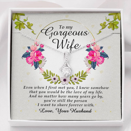 Petite Ribbon Necklace, Wife Gift