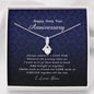 Petite Ribbon Pendant Necklace, 60th Anniversary Gift