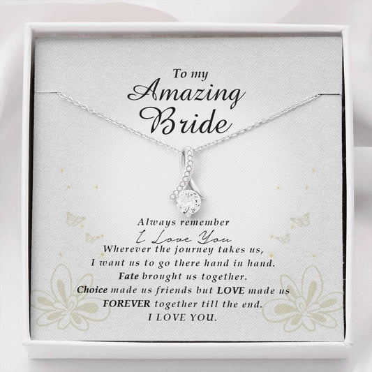 Petite Ribbon Necklace, To My Amazing Bride