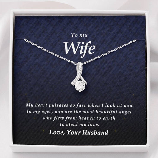 Petite Ribbon Necklace, Wife Gift