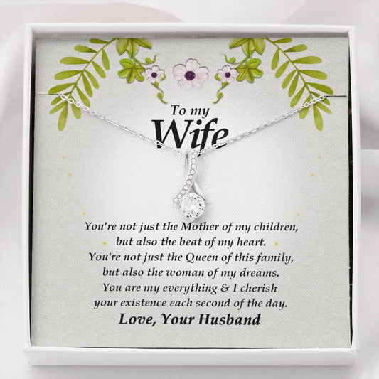 Wife Necklace, Ribbon Pendant Necklace