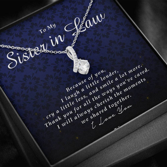 Petite Ribbon Necklace, To My Sister In Law