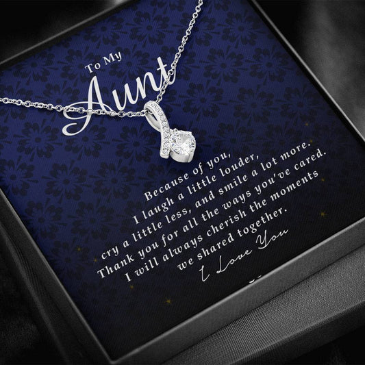 Ribbon Pendant Necklace, To My Aunt