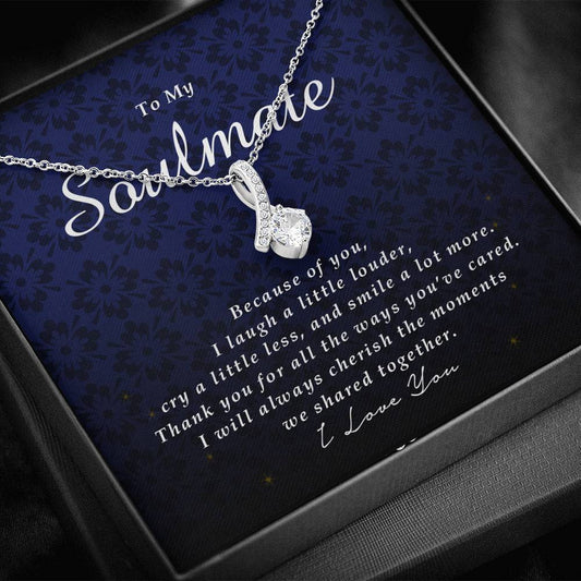 Ribbon Pendant Necklace, To My Soulmate