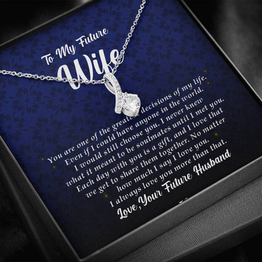 Wife Gift, Petite Ribbon Pendant Necklace
