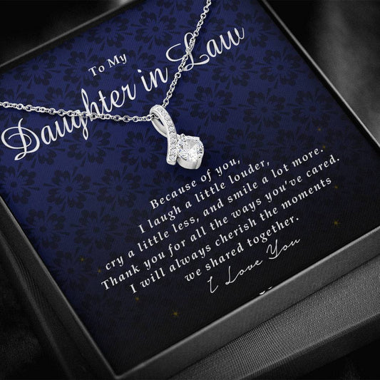Petite Ribbon Necklace, To My Daughter In Law