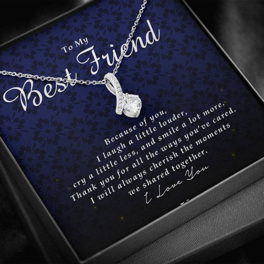 Petite Ribbon Necklace, To My Best Friend