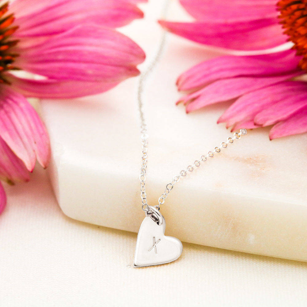 Initials Heart Necklace, Happy 75th Birthday