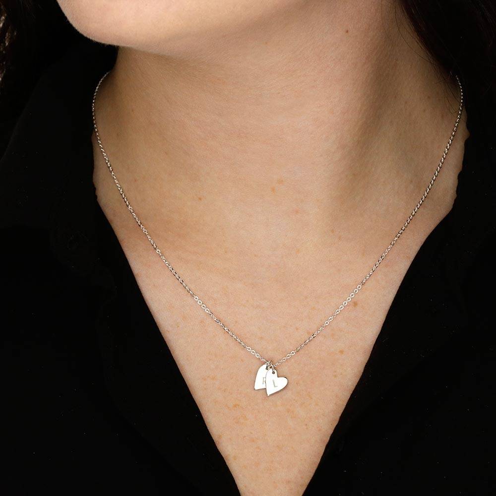 Grandma and Granddaughter Initials Heart Necklace