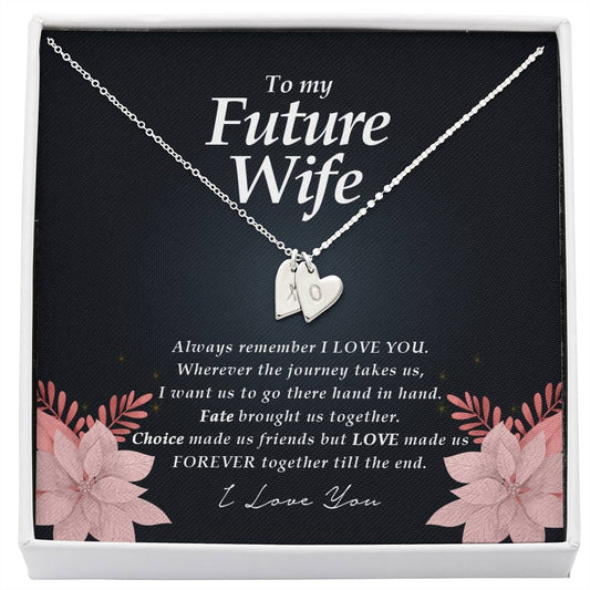 To My Future Wife Necklace, Initials Heart Necklace