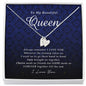 Engraved Heart Necklace, To My Beautiful Queen