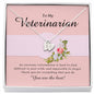 Initials Heart Necklace, Veterinarian Jewelry Card, Engraved Gift for Her