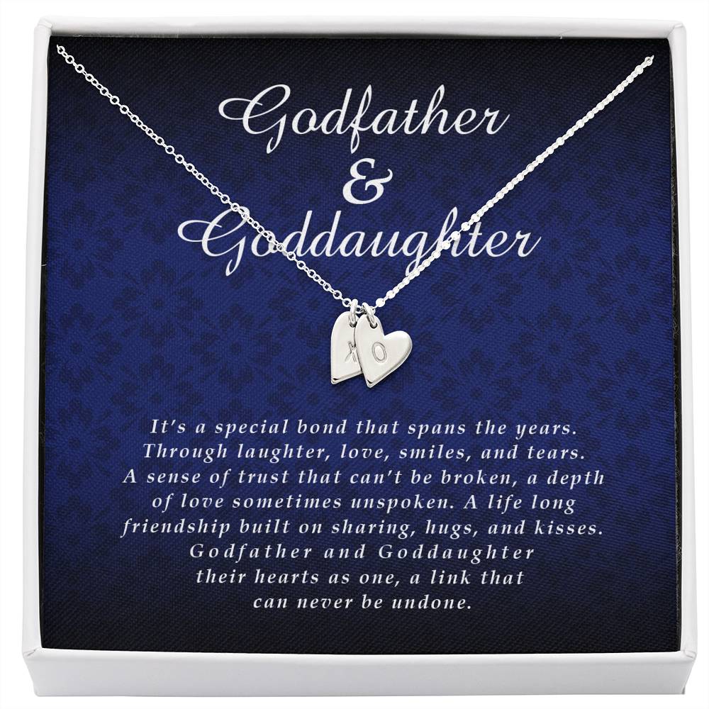Godfather and Goddaughter Initials Heart Necklace