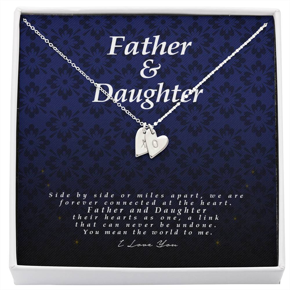 Engraved Heart Necklace, Father and Daughter Gift