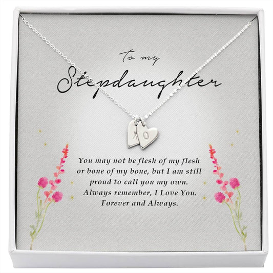 Stepdaughter Necklace, Initials Heart Necklace