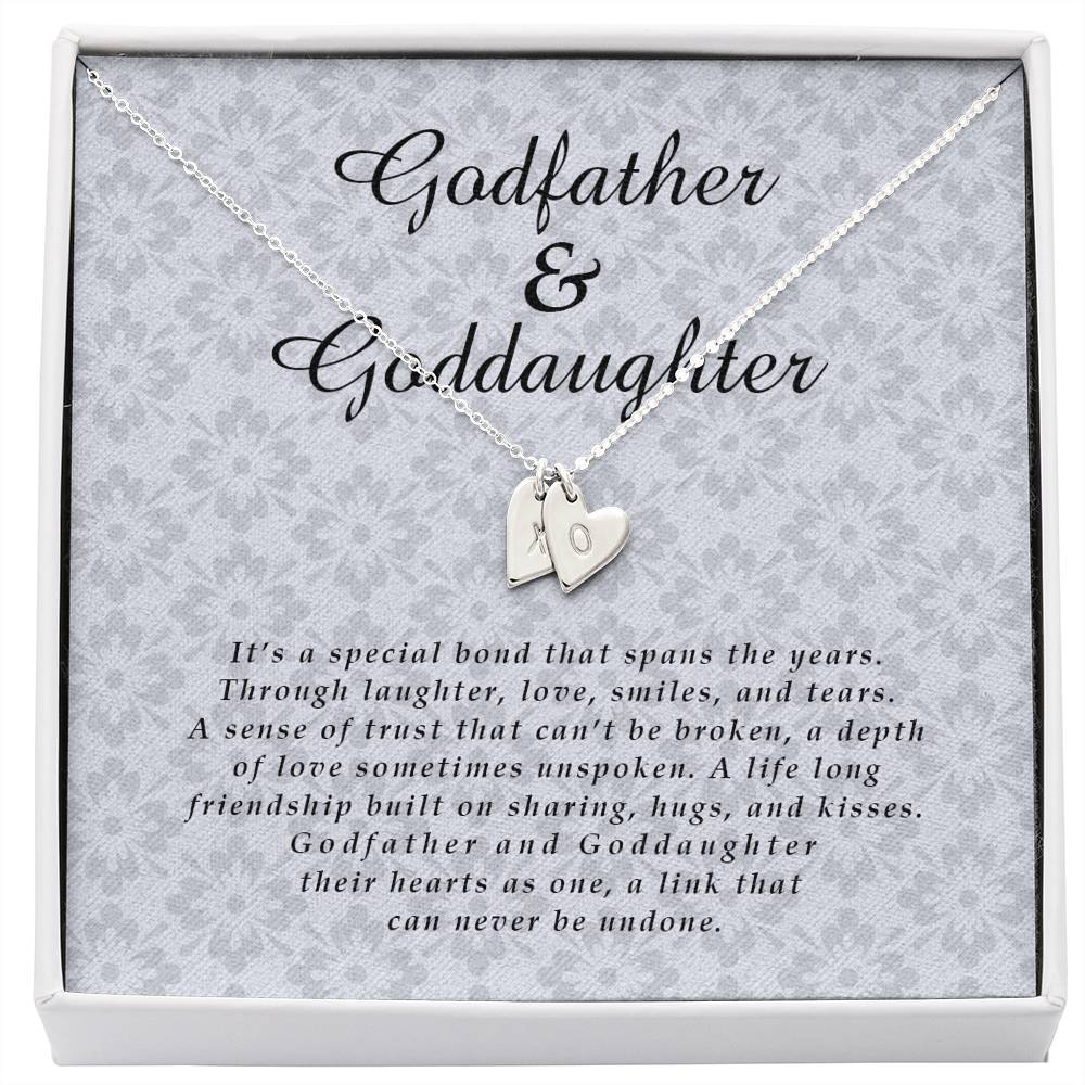 Goddaughter Gift from Godfather, Initials Heart Necklace