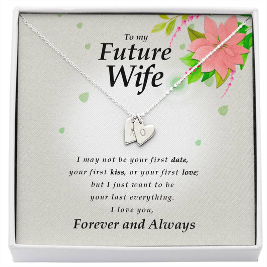 Engraved Wife Necklace, Initials Heart Necklace, Personalized Jewelry