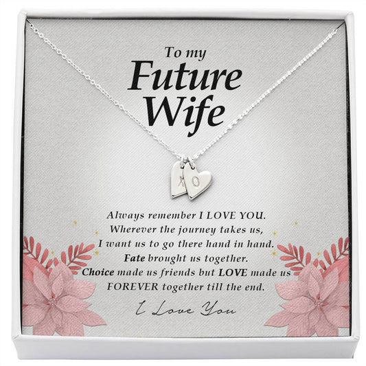 To My Future Wife Necklace, Initials Heart Necklace