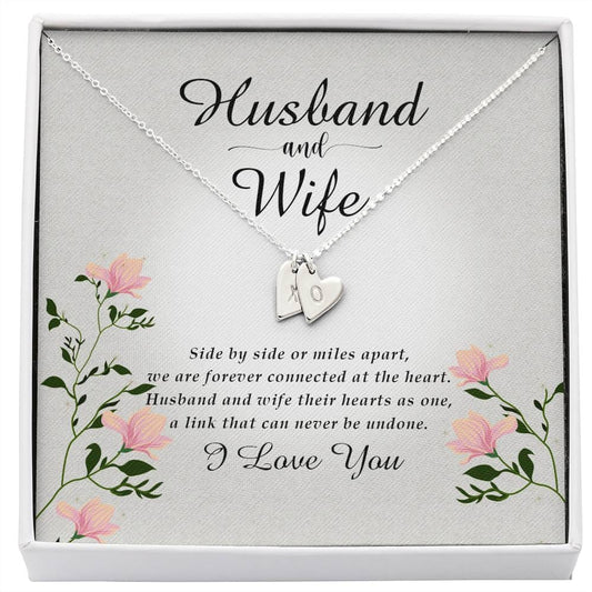 Initials Heart Necklace, Jewelry for Wife from Husband