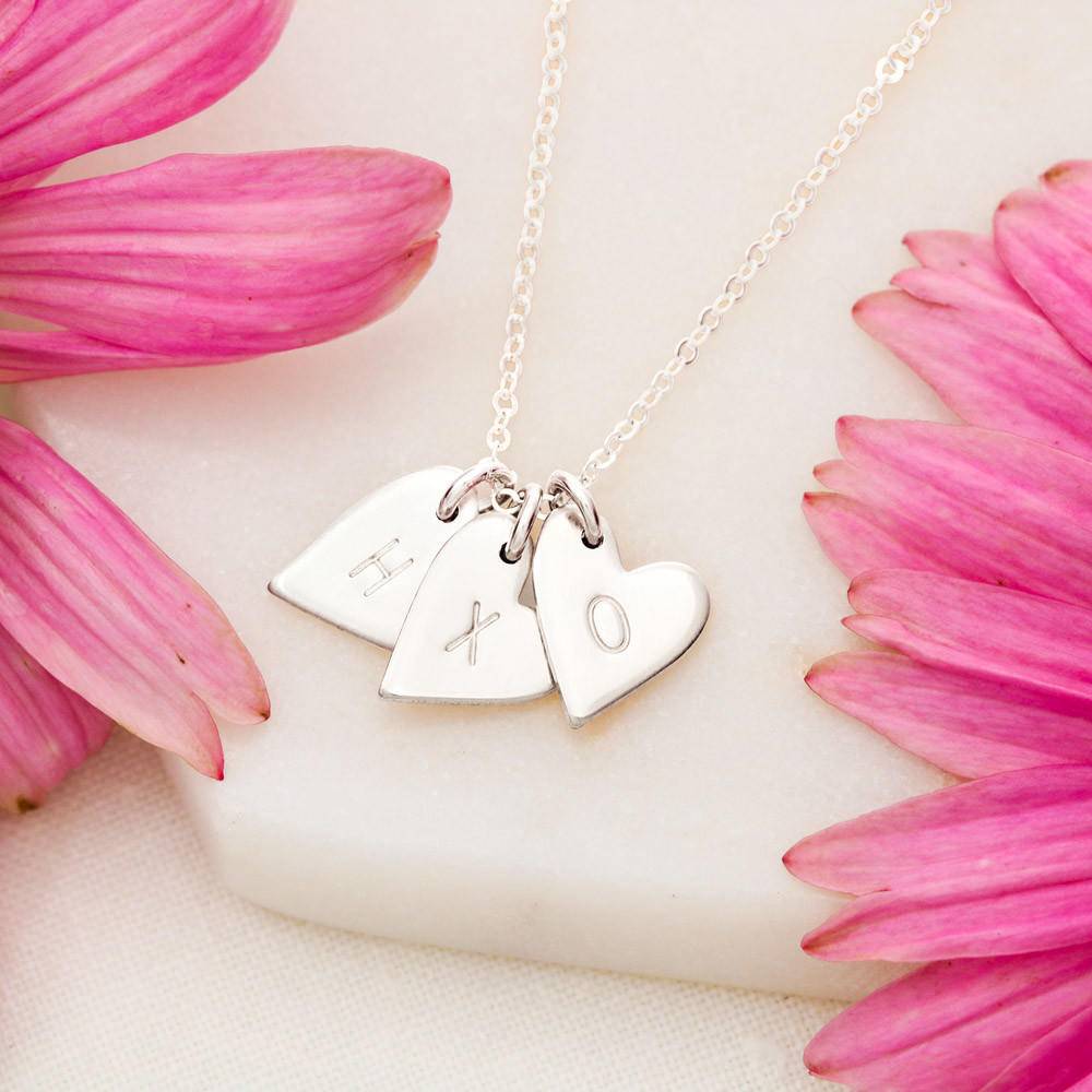 Wife Jewelry, Initials Heart Necklace