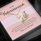Initials Heart Necklace, Veterinarian Jewelry Card, Engraved Gift for Her