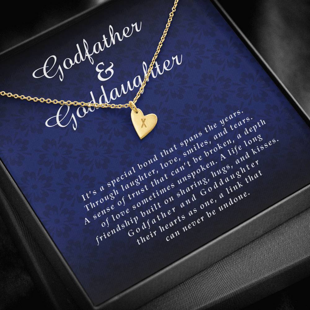Godfather and Goddaughter Initials Heart Necklace