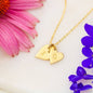 Initials Heart Necklace, Engraved Necklace for Grandma