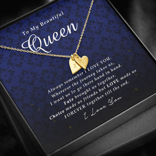 Engraved Heart Necklace, To My Beautiful Queen