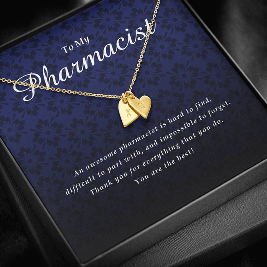 Initials Heart Necklace, To My Pharmacist