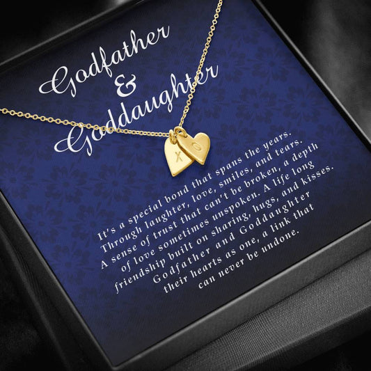 Godfather and Goddaughter Initials Heart Necklace