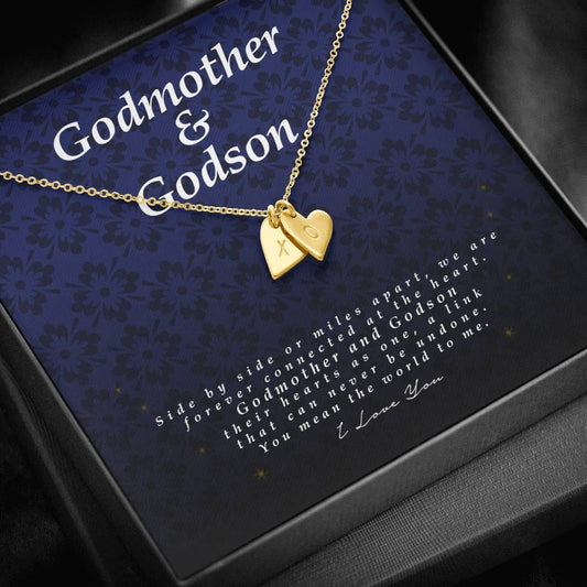Engraved Heart Necklace, Godmother and Godson Gift