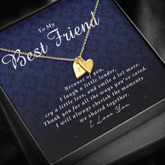 Initials Heart Necklace, To My Best Friend