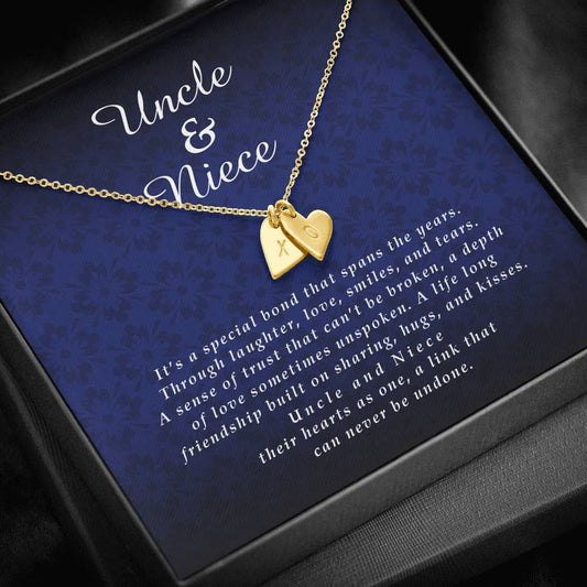 Uncle and Niece Initials Heart Necklace