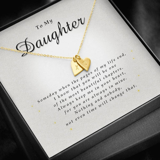Initials Heart Necklace, Gift for Daughter from Mom / Dad