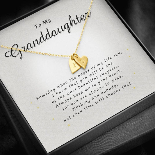 Initials Heart Necklace, Gift for Granddaughter from Grandma and Grandpa