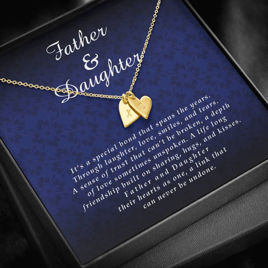 Father and Daughter Initials Heart Necklace