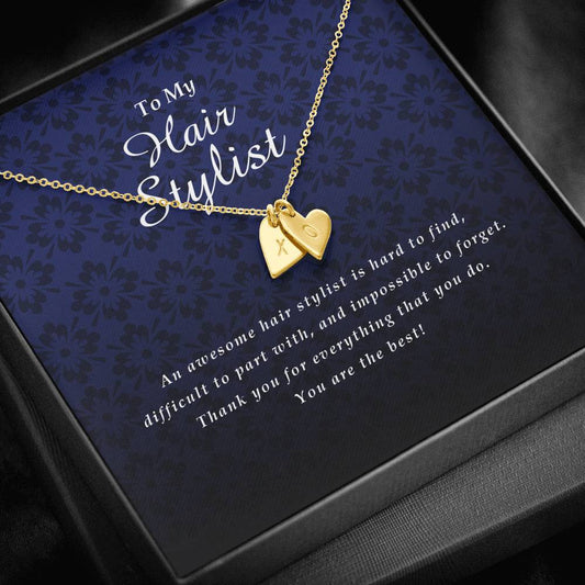 Initials Heart Necklace, To My Hair Stylist