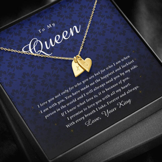 Engraved Heart Necklace, To My Queen