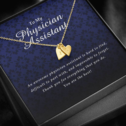 Initials Heart Necklace, To My Physician Assistant