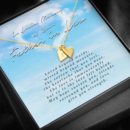 Engraved Heart Necklace, Memorial Gift For Loss of Father In Law