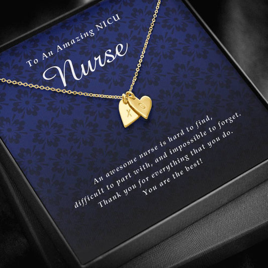 Initials Heart Necklace, Nurse Gift, NICU Nurse Gift, Ob/Gyn Nurse, L & D Nurse, Nurse Thank You, Birth Assistant, Birthday Gift