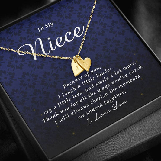 Initials Heart Necklace, Engraved Necklace for Niece